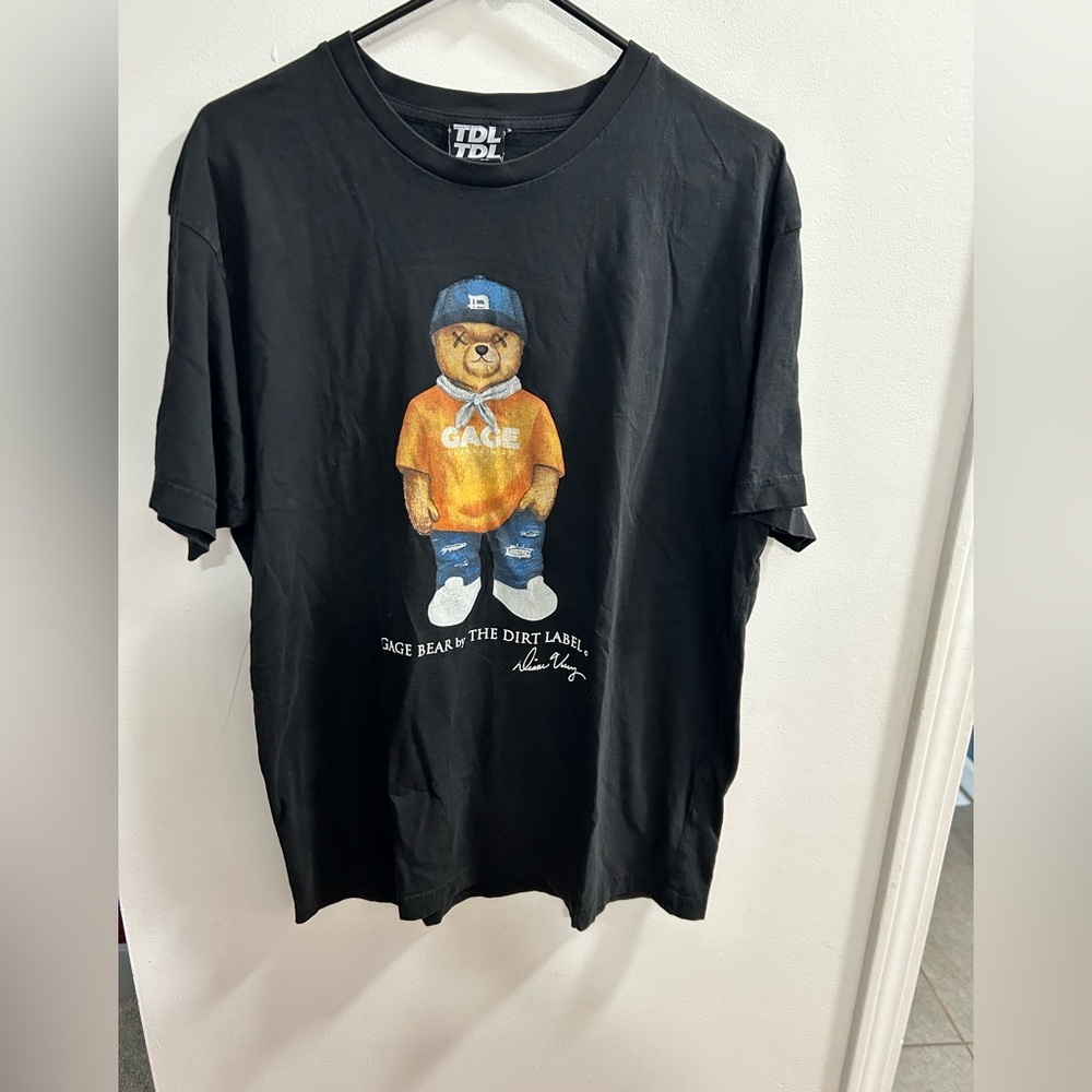 TDL Black‎ T-Shirt with Bear Graphic